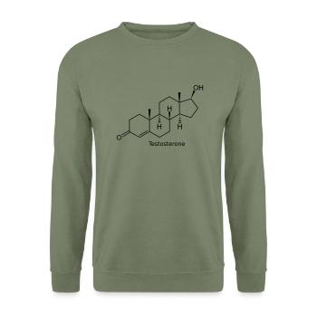 Testosterone - Bodybuilding, , Fitness - Unisex Pullover - Armeegrün - Vorne - Alina (178cm) & Michal (187cm)