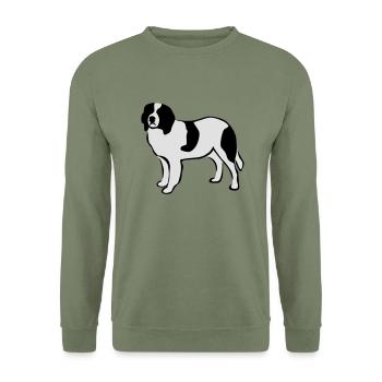 Landseer - Sweat-shirt Unisexe - vert militaire - Devant - Alina (178cm) & Michal (187cm)
