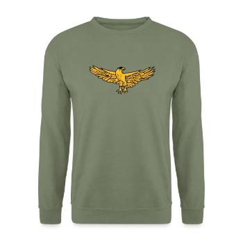 Adler Rom SPQR Vogel - Unisex Pullover - Armeegrün - Vorne - Alina (178cm) & Michal (187cm)
