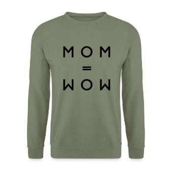 MOM - WOW - Unisex Pullover - Armeegrün - Vorne - Alina (178cm) & Michal (187cm)