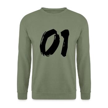 Brushed 01 - Unisex Pullover - Armeegrün - Vorne - Alina (178cm) & Michal (187cm)