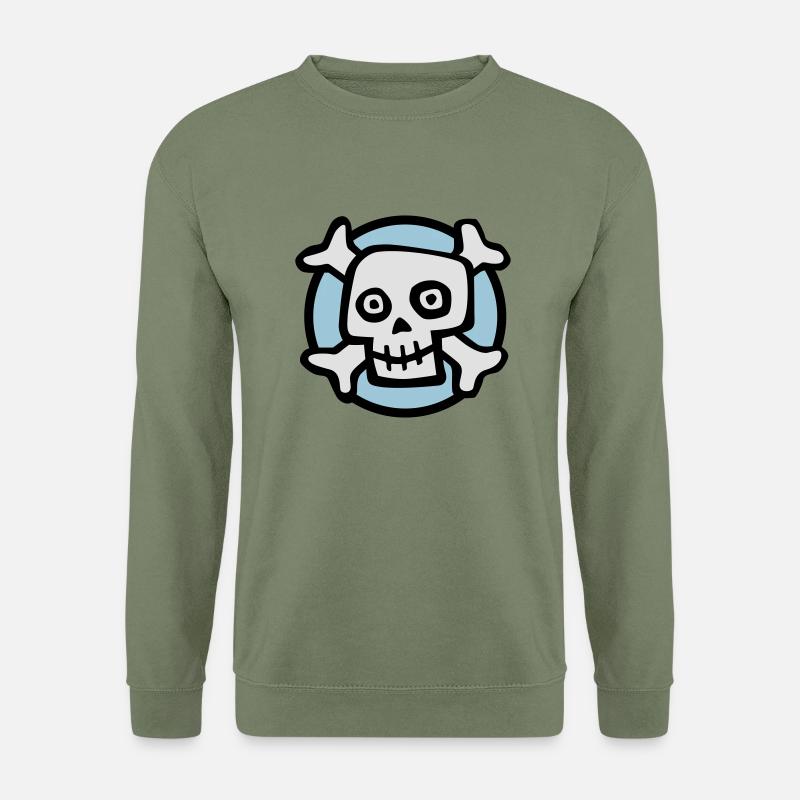 comic_skull_072011_b_3c - Sweat-shirt Unisexe - vert militaire