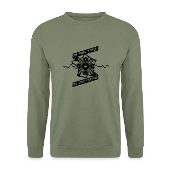 Kostenlose überall! - Unisex Pullover - Armeegrün - Vorne - Alina (178cm) & Michal (187cm)