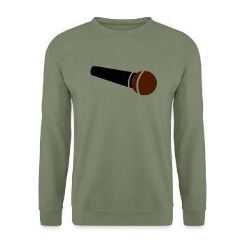 microphone - Unisex Sweatshirt - army green - Front - Alina (178cm) & Michal (187cm)