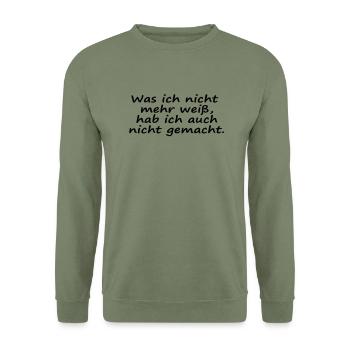 Ce que je ne sais pas ... - Sweat-shirt Unisexe - vert militaire - Devant - Alina (178cm) & Michal (187cm)