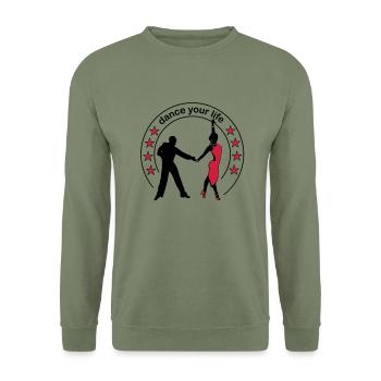 Danse ta vie - Sweat-shirt Unisexe - vert militaire - Devant - Alina (178cm) & Michal (187cm)