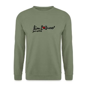 love equation - Sweat-shirt Unisexe - vert militaire - Devant - Alina (178cm) & Michal (187cm)