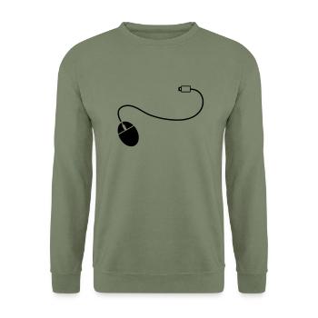 mouse_cursor__f1 - Unisex Pullover - Armeegrün - Vorne - Alina (178cm) & Michal (187cm)