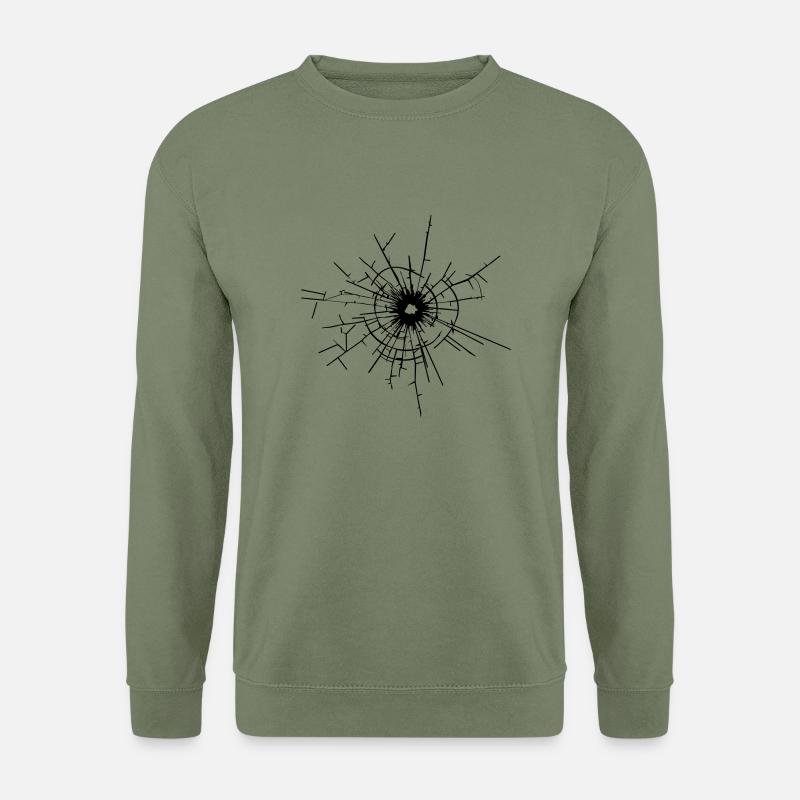 Glasscheibe Riss - Unisex Pullover - Armeegrün