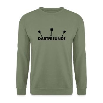 Dartfreunde - Dart-T-Shirt - Unisex Pullover - Armeegrün - Vorne - Alina (178cm) & Michal (187cm)