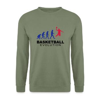 Basketball evolution - Unisex Pullover - Armeegrün - Vorne - Alina (178cm) & Michal (187cm)