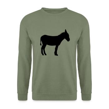 Esel - Unisex Pullover - Armeegrün - Vorne - Alina (178cm) & Michal (187cm)