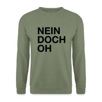 Nein. Doch. Oh! - Unisex Pullover - Armeegrün - Vorne - Alina (178cm) & Michal (187cm)