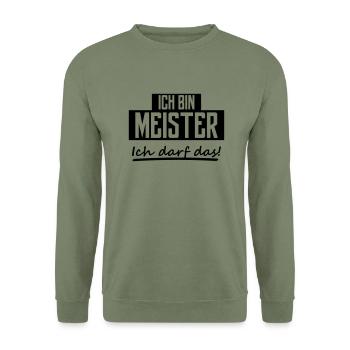 ich bin meister - Unisex Pullover - Armeegrün - Vorne - Alina (178cm) & Michal (187cm)