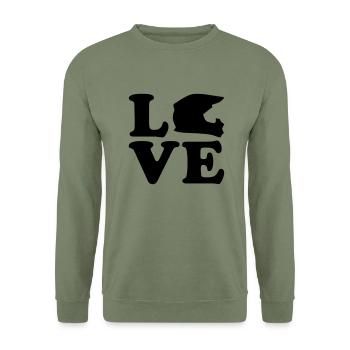 Motocross - Unisex Pullover - Armeegrün - Vorne - Alina (178cm) & Michal (187cm)
