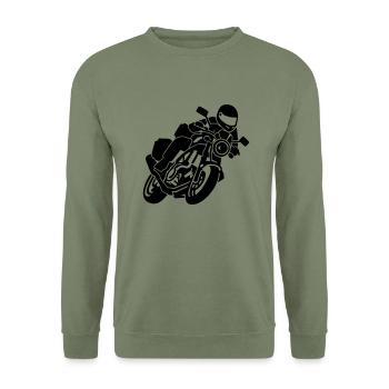 Motocycle - Sweat-shirt Unisexe - vert militaire - Devant - Alina (178cm) & Michal (187cm)