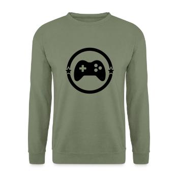 Gaming Gamer Video Game Player Geek - Unisex Sweatshirt - army green - Front - Alina (178cm) & Michal (187cm)