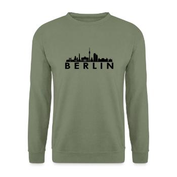 Skyline - Berlin - Unisex Pullover - Armeegrün - Vorne - Alina (178cm) & Michal (187cm)