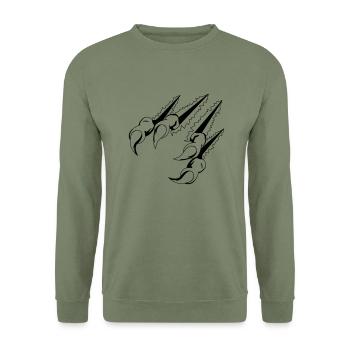 krallen_01 - Unisex Pullover - Armeegrün - Vorne - Alina (178cm) & Michal (187cm)