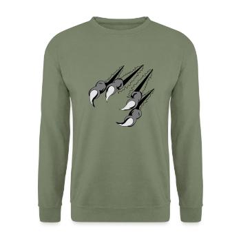 krallen_02 - Unisex Pullover - Armeegrün - Vorne - Alina (178cm) & Michal (187cm)