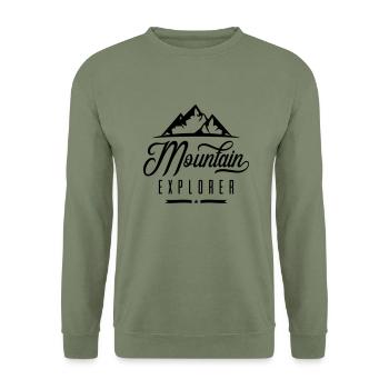 mountain explorer - Unisex Pullover - Armeegrün - Vorne - Alina (178cm) & Michal (187cm)
