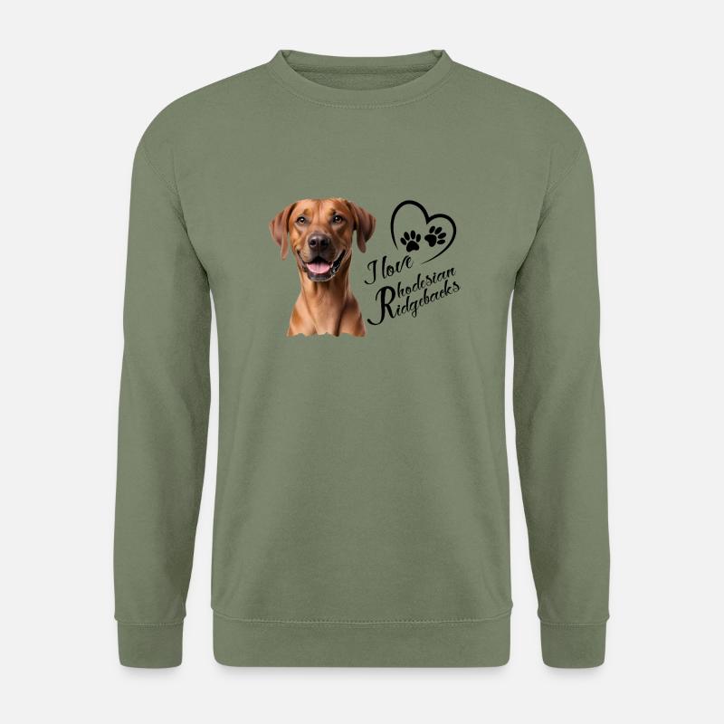 Ich liebe Rhodesian Ridgebacks - Unisex Pullover - Armeegrün