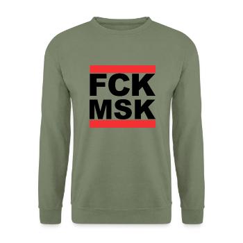 FCK MSK - Unisex Pullover - Armeegrün - Vorne - Alina (178cm) & Michal (187cm)