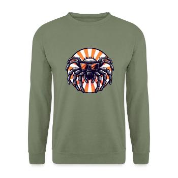 Tarantula Spinne Cool - Unisex Pullover - Armeegrün - Vorne - Alina (178cm) & Michal (187cm)