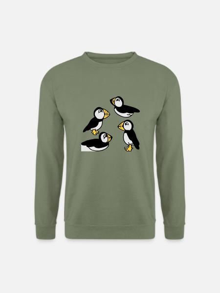 Familie der Papageientaucher - Unisex Pullover - Armeegrün