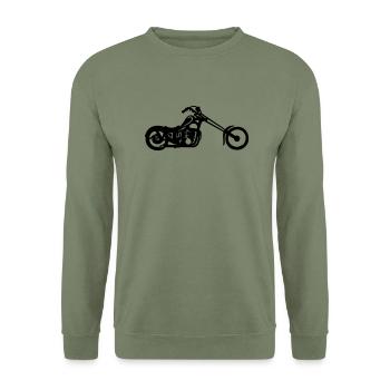 Chopper 01 - Unisex Pullover - Armeegrün - Vorne - Alina (178cm) & Michal (187cm)