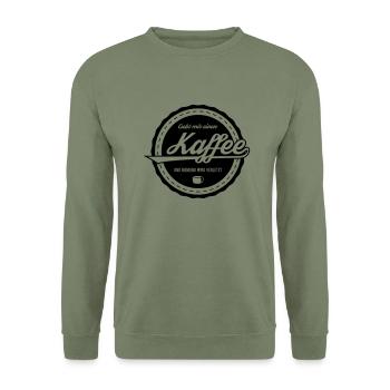 Kaffee - Unisex Pullover - Armeegrün - Vorne - Alina (178cm) & Michal (187cm)