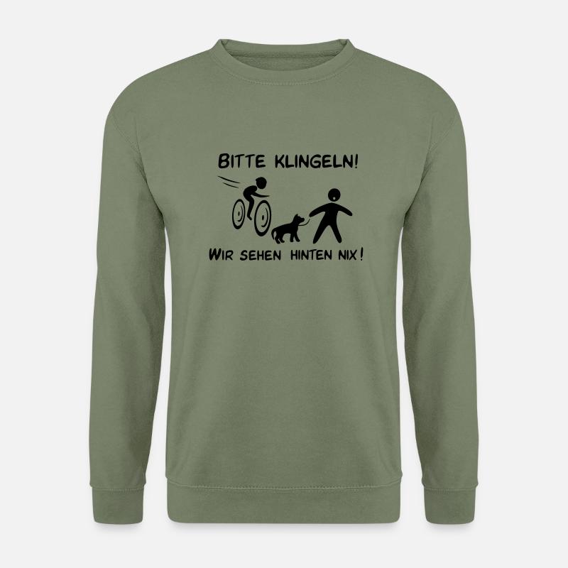 Bitte klingeln! Radfahrer-Hund - Unisex Pullover - Armeegrün