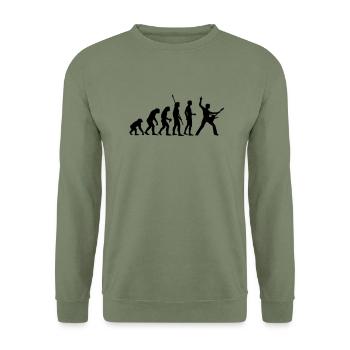 evolution_rocks_b_1c - Unisex Sweatshirt - army green - Front - Alina (178cm) & Michal (187cm)
