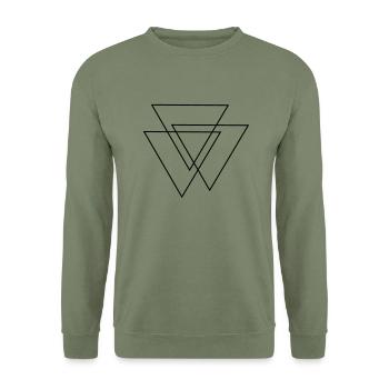 triangles Valknut - Unisex Sweatshirt - army green - Front - Alina (178cm) & Michal (187cm)