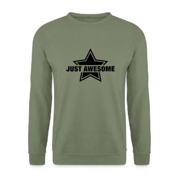 just_awesome__f1 - Unisex Sweatshirt - army green - Front - Alina (178cm) & Michal (187cm)