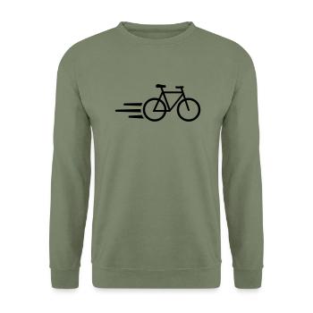 Bicyclette - Sweat-shirt Unisexe - vert militaire - Devant - Alina (178cm) & Michal (187cm)