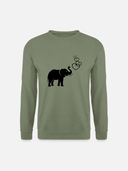 elefanten_love_02 - Unisex Pullover - Armeegrün