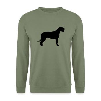 Irish Wolfhound - Unisex Sweatshirt - army green - Front - Alina (178cm) & Michal (187cm)