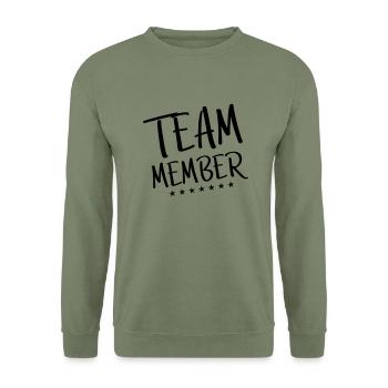 team member - Unisex Sweatshirt - army green - Front - Alina (178cm) & Michal (187cm)