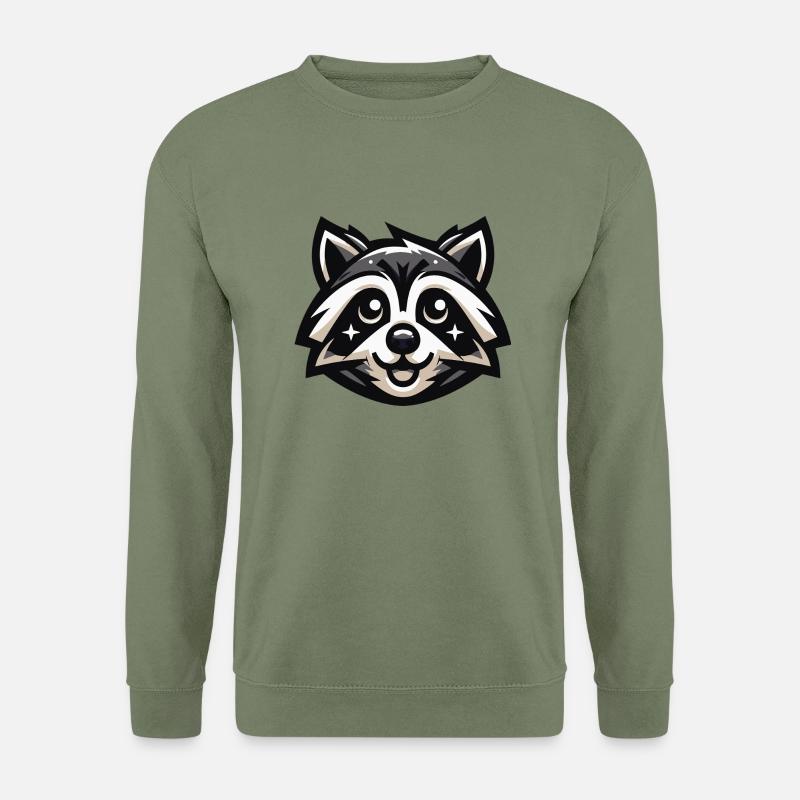 Waschbär Stareyes - Unisex Pullover - Armeegrün