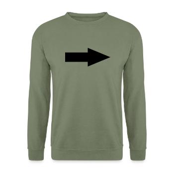 Pfeil - Unisex Pullover - Armeegrün - Vorne - Alina (178cm) & Michal (187cm)