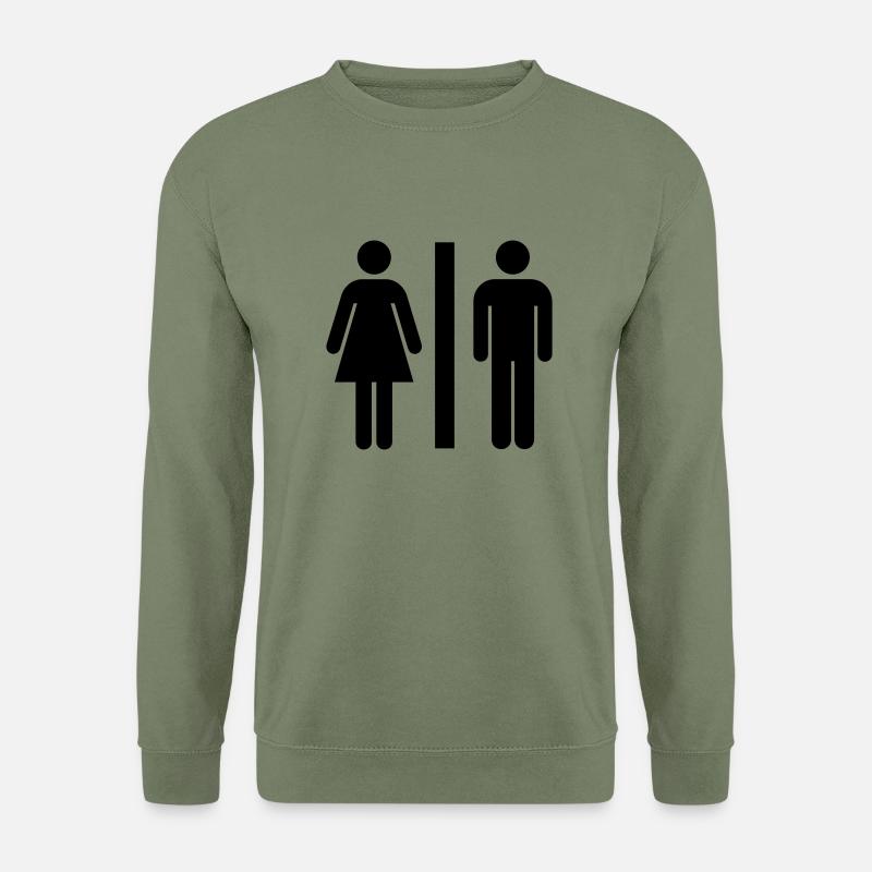 WC - Toilette - Mann - Frau - Unisex Pullover - Armeegrün