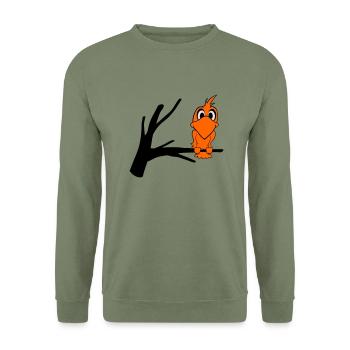 vogel2 - Unisex Pullover - Armeegrün - Vorne - Alina (178cm) & Michal (187cm)