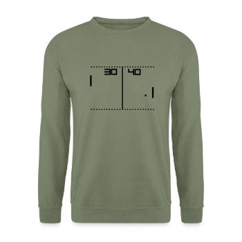 jeu de tennis de cru - Sweat-shirt Unisexe - vert militaire - Devant - Alina (178cm) & Michal (187cm)
