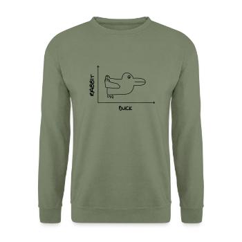 Duck'n Rabbit - Unisex Sweatshirt - army green - Front - Alina (178cm) & Michal (187cm)