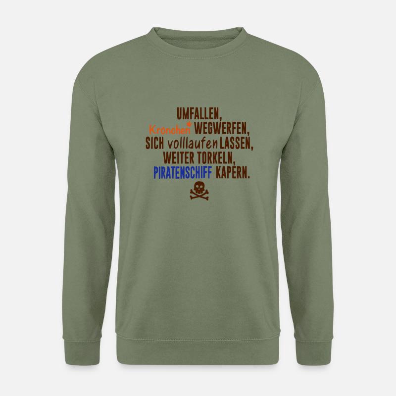 Krönchen vs Piratenschiff - Unisex Pullover - Armeegrün