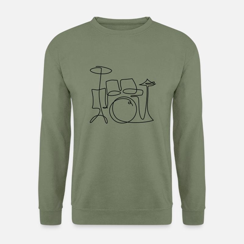 one line drums - Unisex Pullover - Armeegrün