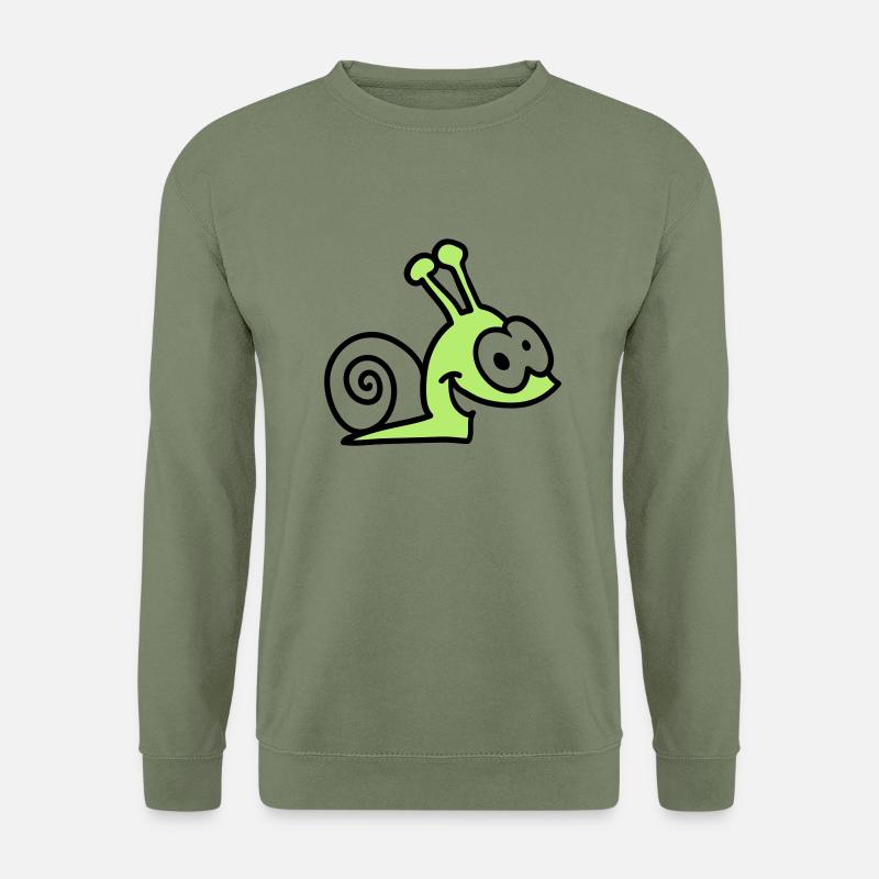 lustige Schnecke - Unisex Pullover - Armeegrün