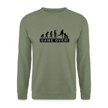 evolution_papa2 - Sweat-shirt Unisexe - vert militaire - Devant - Alina (178cm) & Michal (187cm)