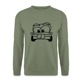 car - Unisex Sweatshirt - army green - Front - Alina (178cm) & Michal (187cm)
